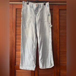 We The Free Light Blue Denim with Brown Patch